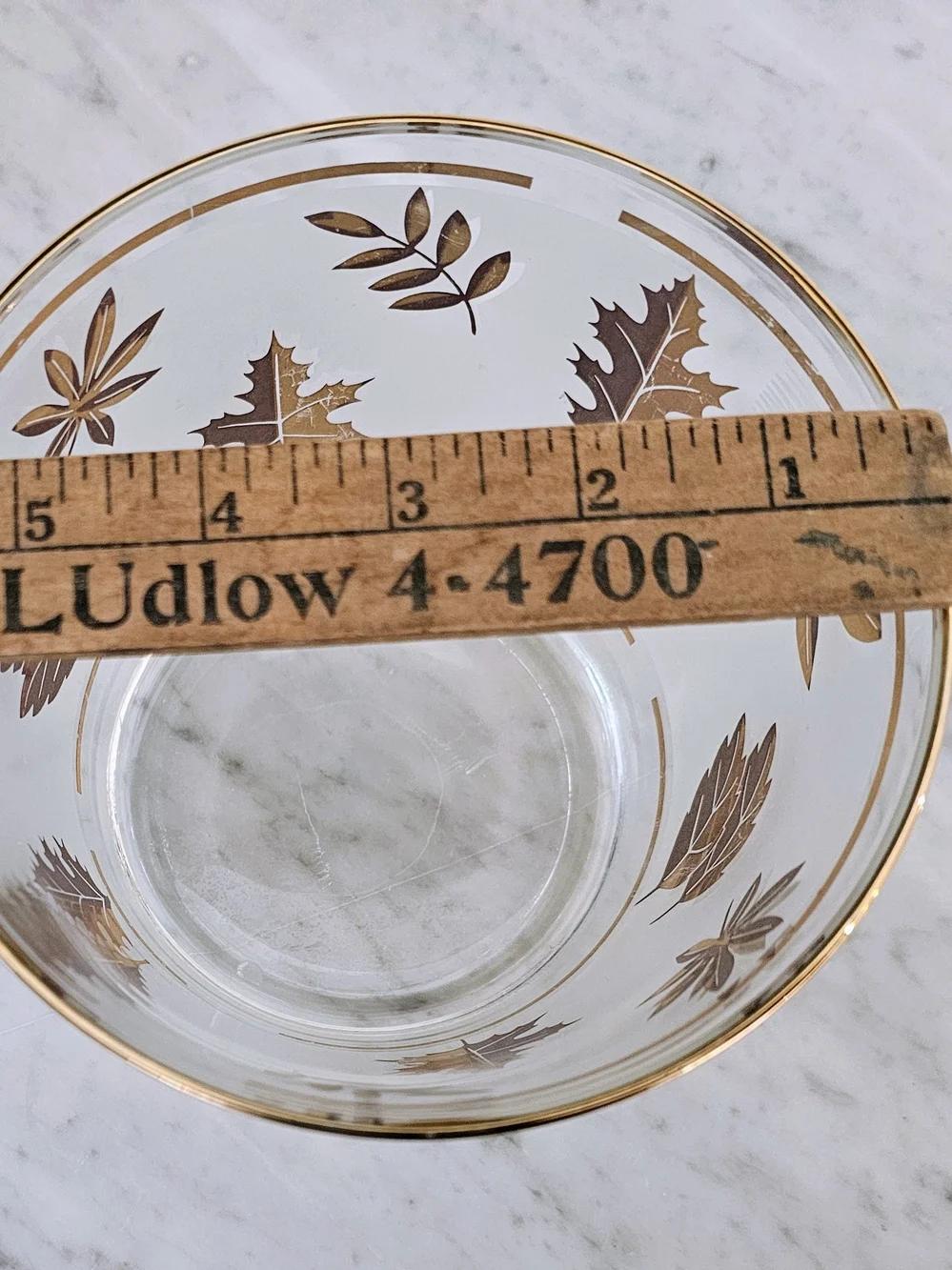 Vintage Libbey Gold Leaf Ice Bucket Frosted Glass Barware Mid Century